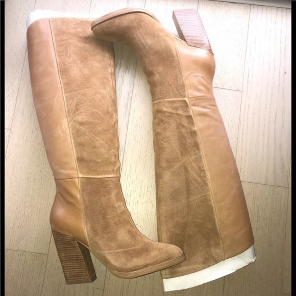 ALDOS ZEETA Suede & Smooth Leather Tall Boots